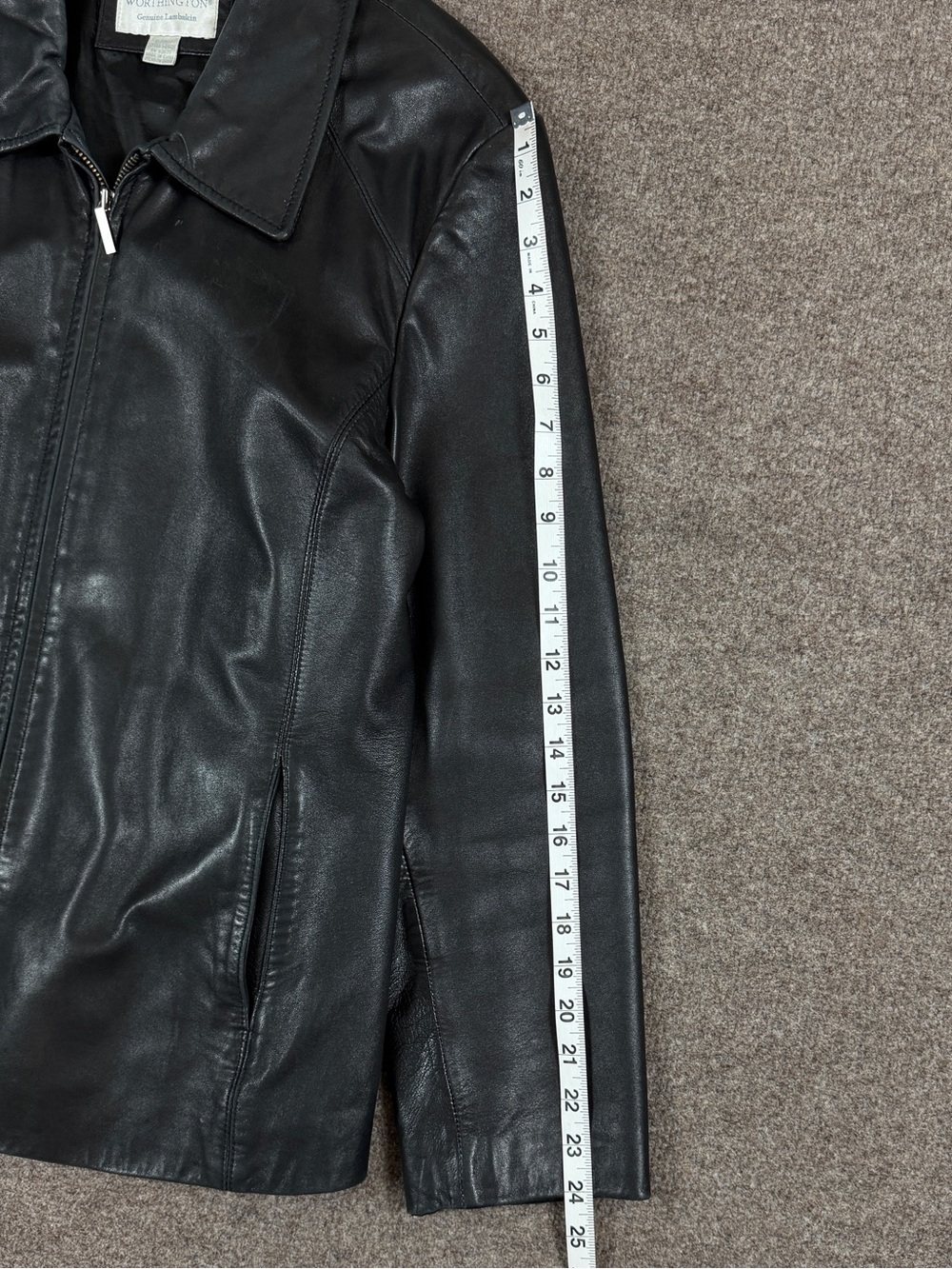 Vintage Worthington Black Lambskin Leather Zip Up Jacket Women’s Size XL 90s Y2K - Picture 11 of 11